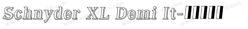 Schnyder XL Demi It字体转换